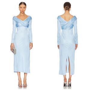 Alejandra Alonso Rojas Long Sleeve Draped Jersey Dress Size 6